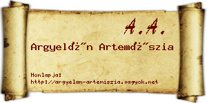 Argyelán Artemíszia névjegykártya